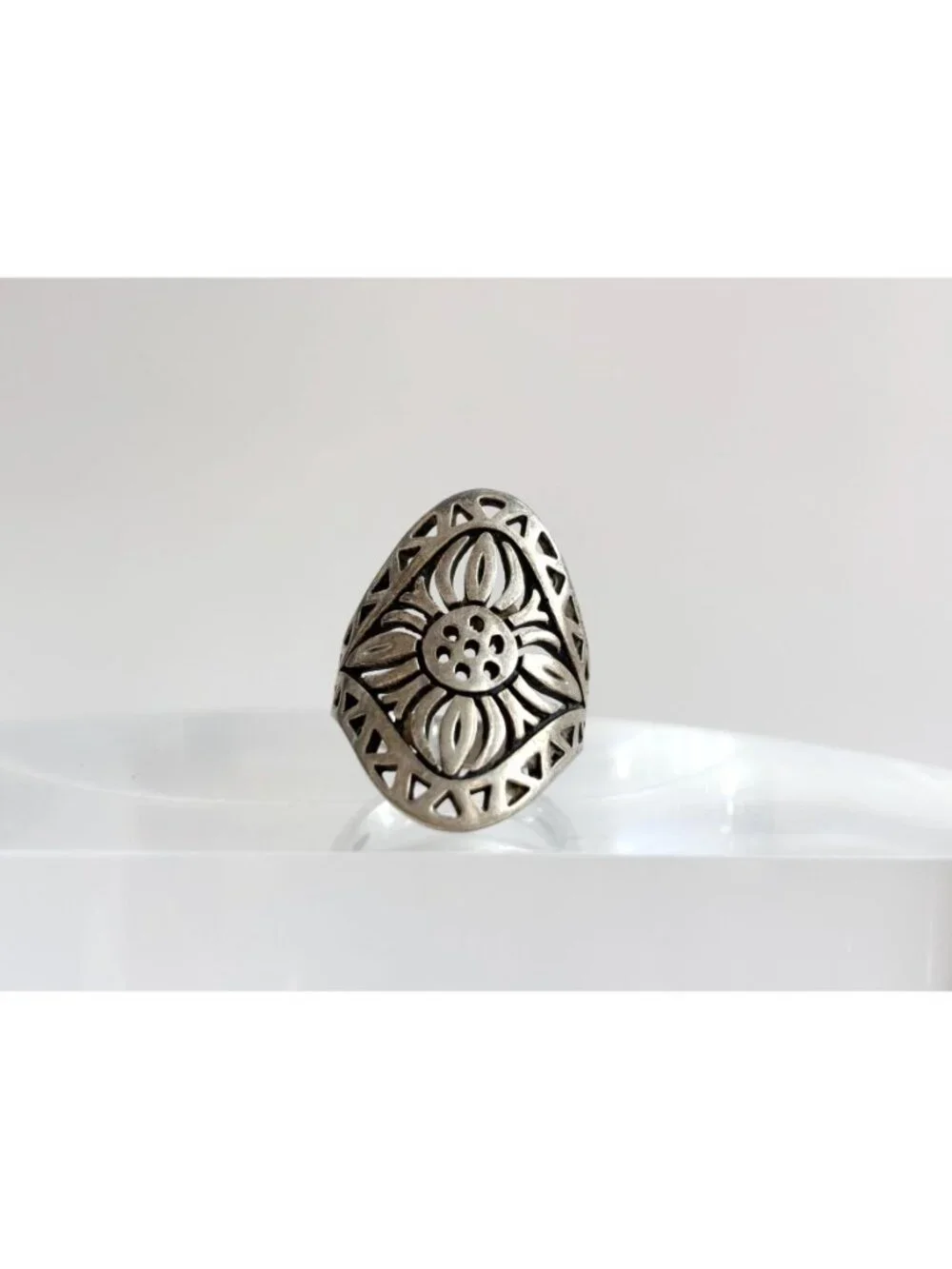 RARE James Avery Flor De Sol Sunflower Sterling Silver 925 Vintage Ring - sz 8